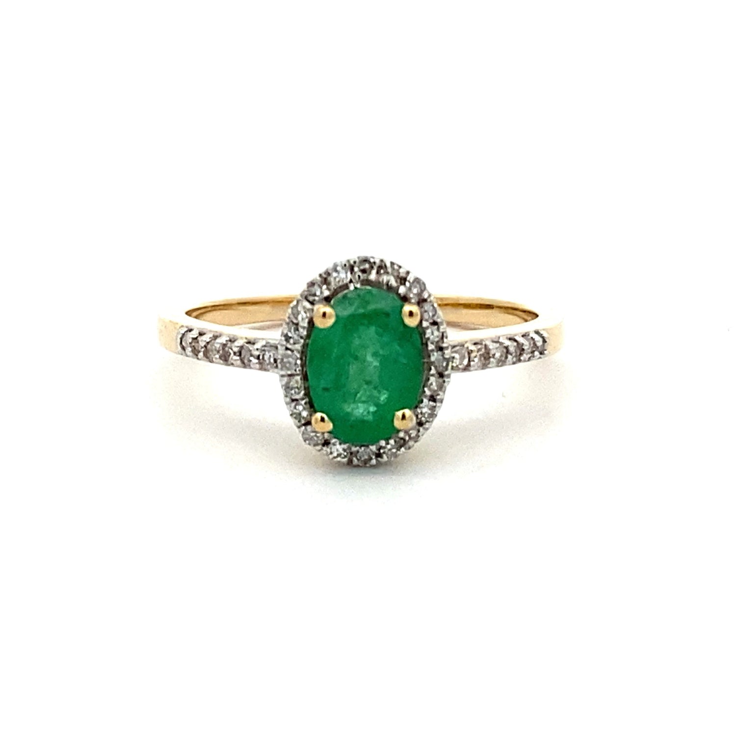 Genuine .74ct Emerald Diamond Ring 14KT Yellow Gold by Bids.com