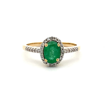 Genuine .74ct Emerald Diamond Ring 14KT Yellow Gold by Bids.com