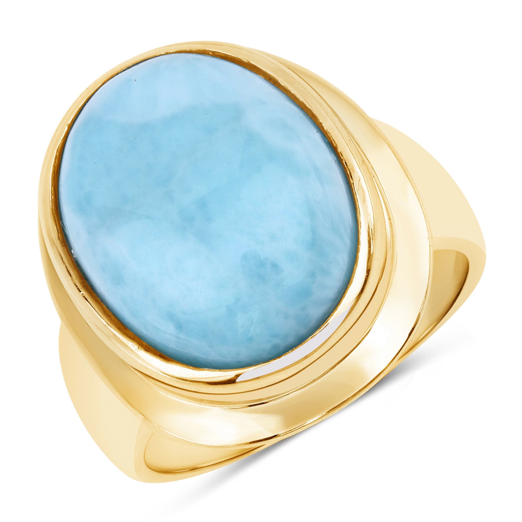 9.10 Carat Genuine Larimar .925 Sterling Silver Ring  DestGlow