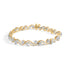 10k Yellow Gold 3.00 Cttw Round-Cut and Baguette-Cut Floral Link 7.25" Bracelet (I-J Color, I1-I2 Clarity) by Bids.com