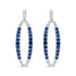 18K White Gold 1.11 Cttw Blue Round Diamond and Blue Sapphire Openwork Oval Shaped Dangle Earrings (F-G Color, VS1-VS2 Clarity) by Bids.com
