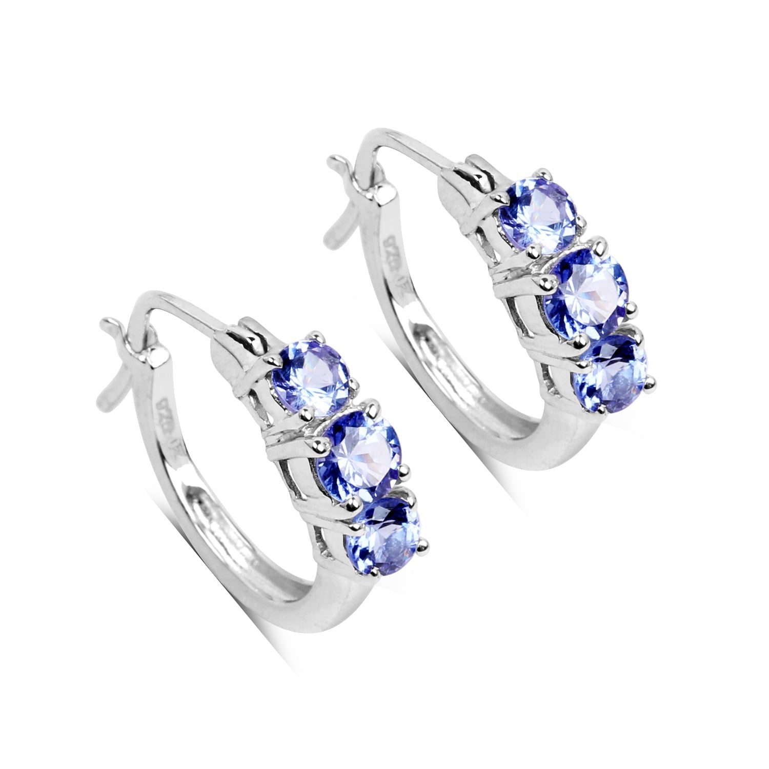 1.58 Carat Genuine Tanzanite .925 Sterling Silver Earrings  DestGlow