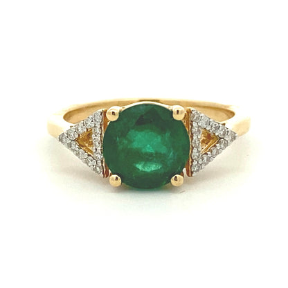 Genuine 2.12ct Emerald Diamond Ring 14KT Yellow Gold by Bids.com