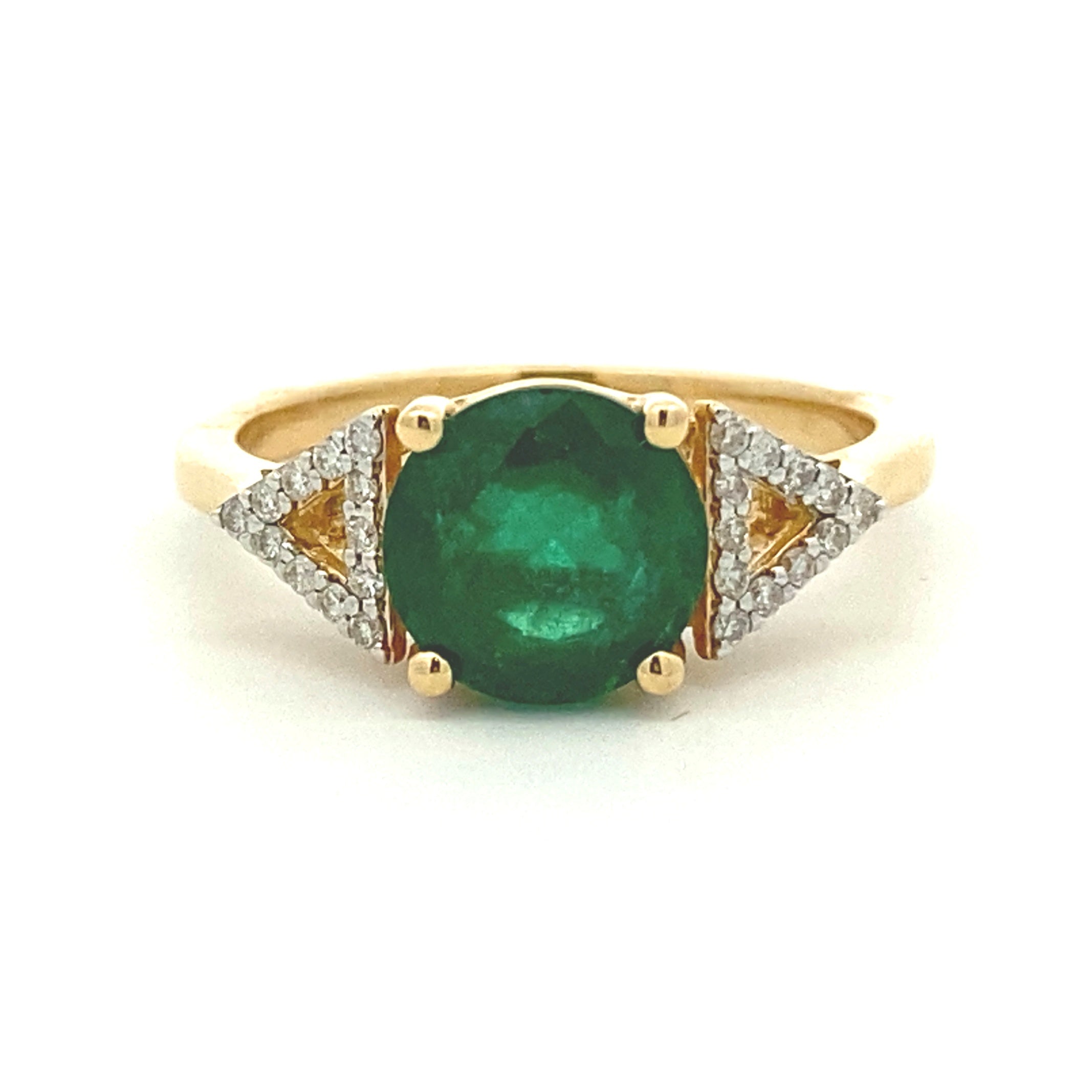 Genuine 2.12ct Emerald Diamond Ring 14KT Yellow Gold by Bids.com