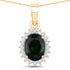 1.39 Carat Genuine Green Tourmaline and White Diamond 14K Yellow Gold Pendant  DestGlow