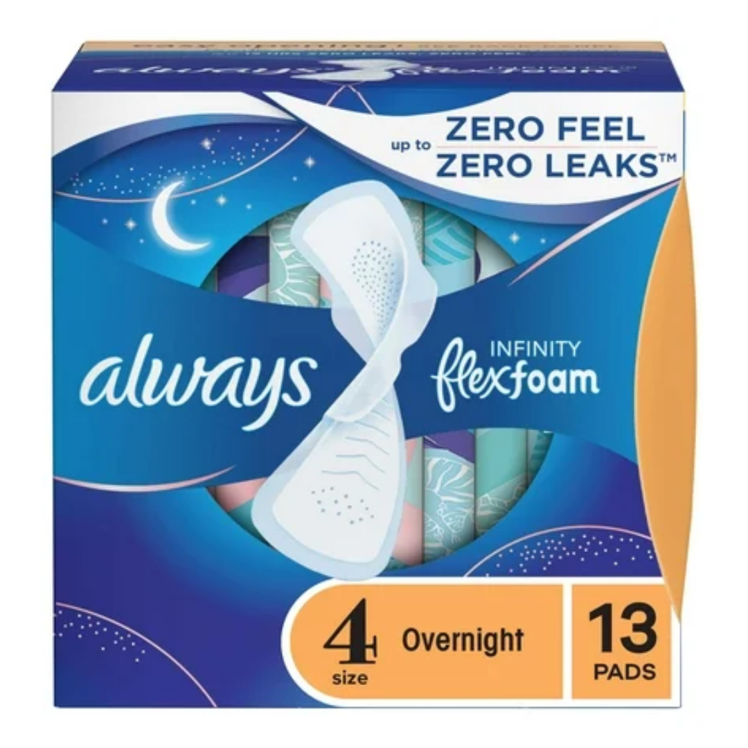 Always Infinity FlexFoam Size 4 Overnight Wings (13 Pads) by Farmacias Savia
