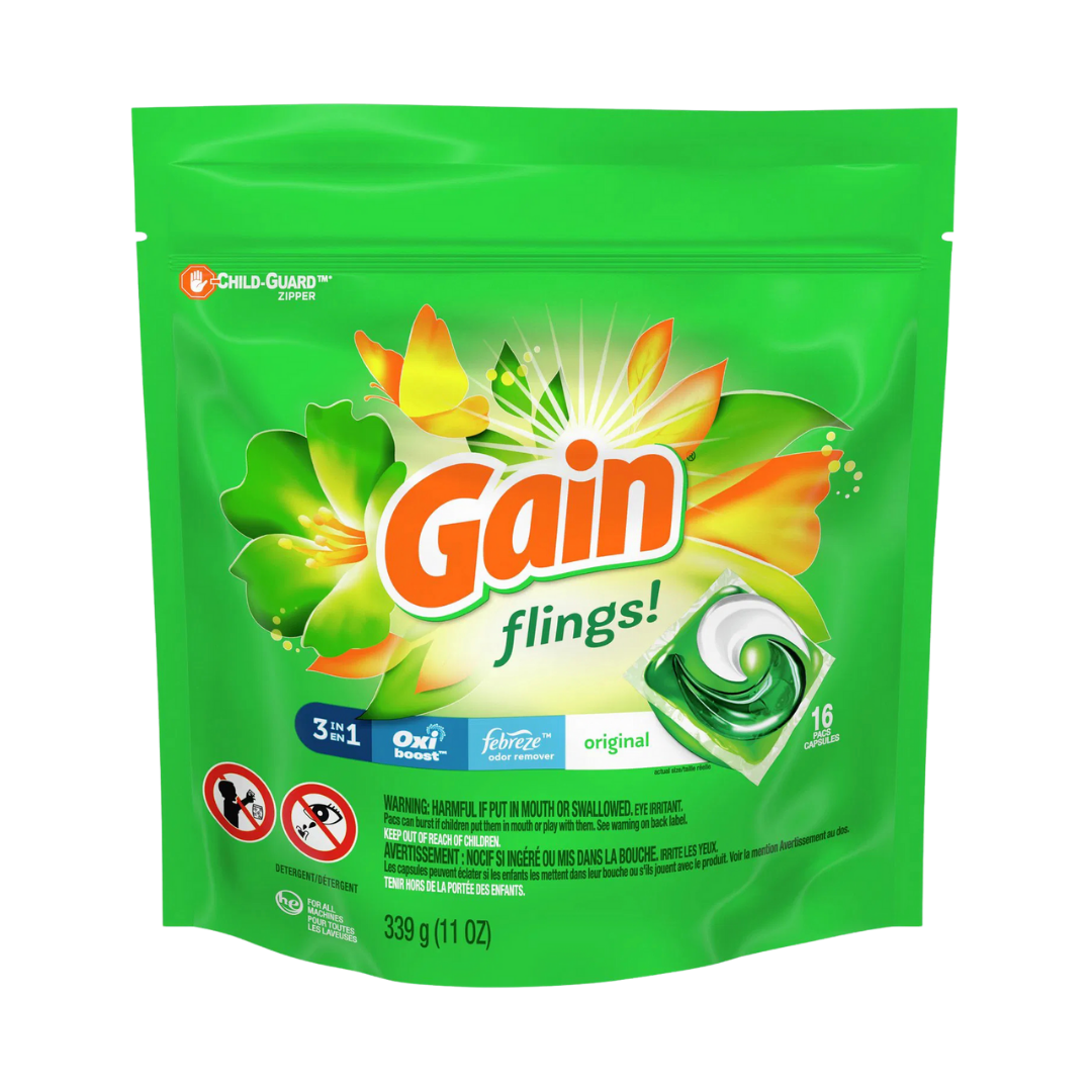 Gain Flings 3-in-1 Laundry Detergent Pacs Original (16 count) by Farmacias Savia