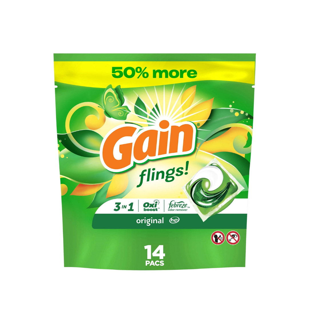Gain Flings 3-in-1 Laundry Detergent Pacs Moonlight Breeze (16 count) by Farmacias Savia