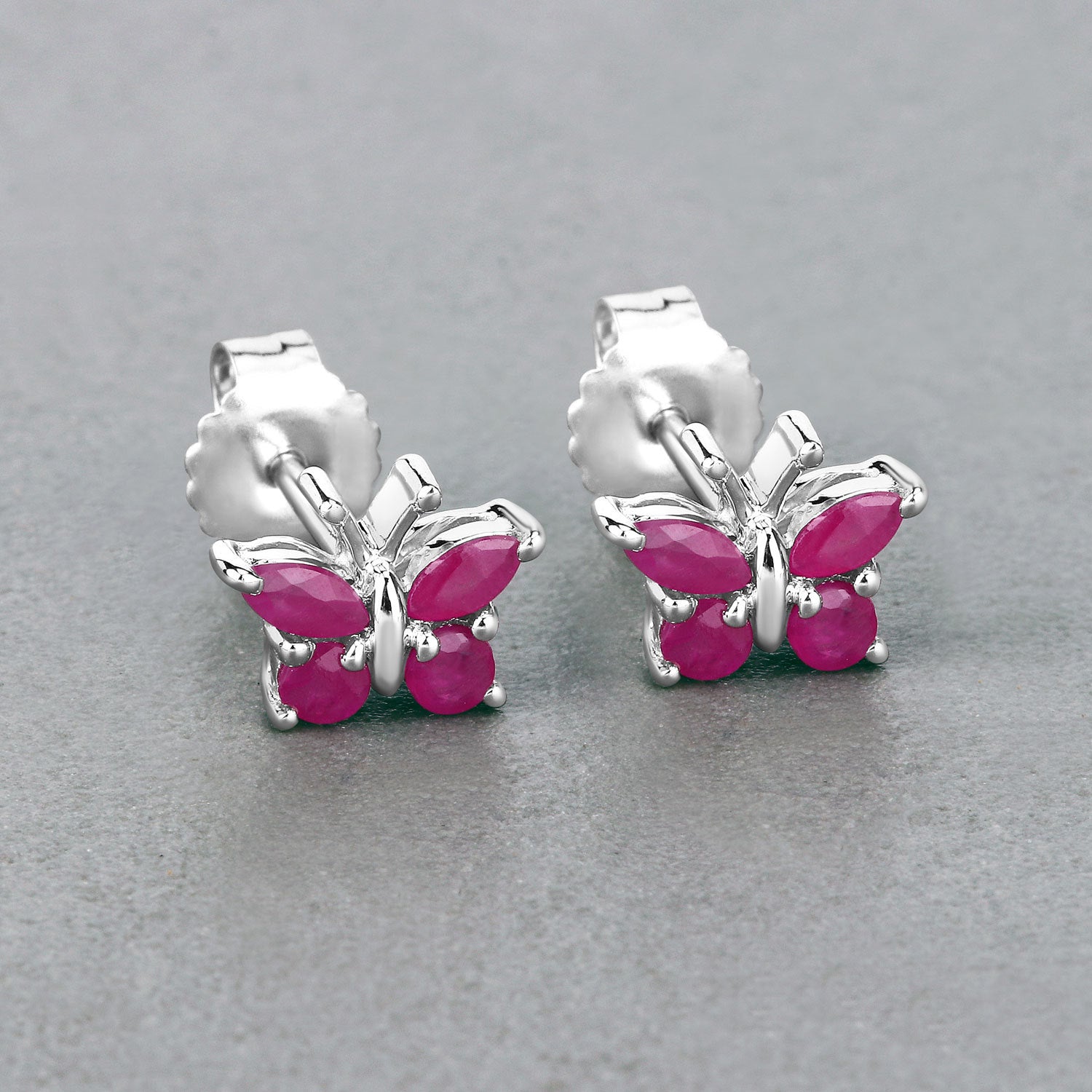 0.63 Carat Genuine Ruby .925 Sterling Silver Earrings  DestGlow