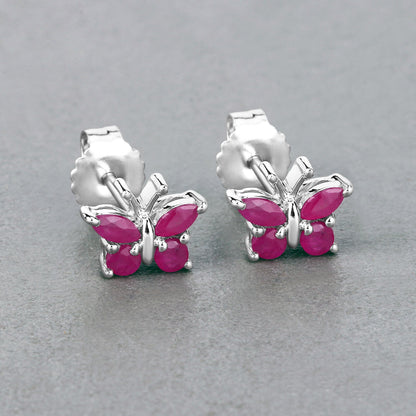 0.63 Carat Genuine Ruby .925 Sterling Silver Earrings  DestGlow