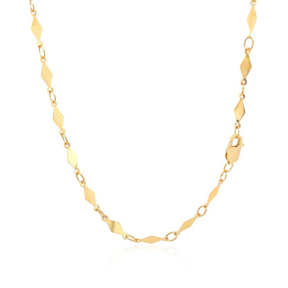 14K Yellow Gold Polished Diamond Motif Chain (3.0mm) by Bids.com