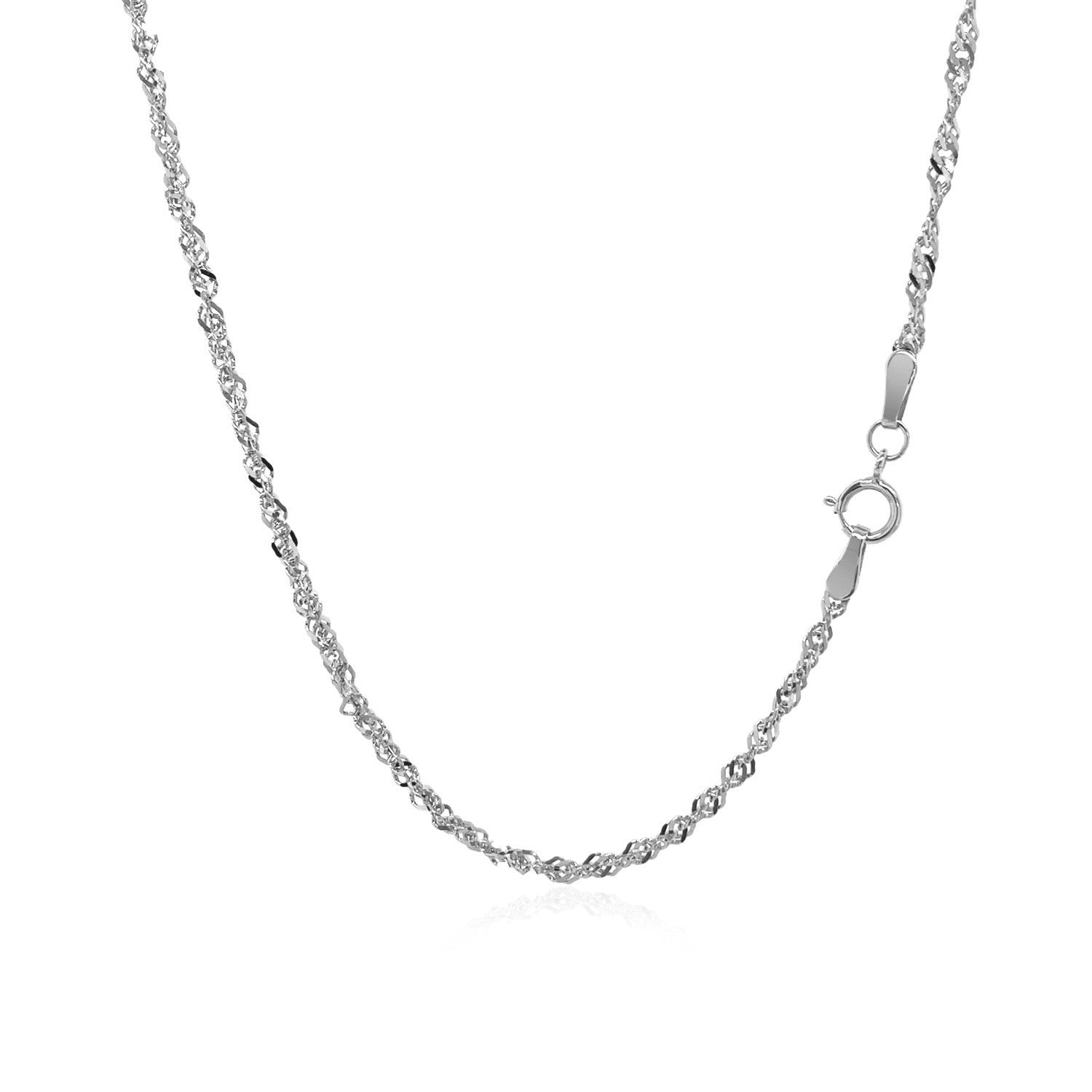 14k White Gold Singapore Chain 1.7mm by Bids.com