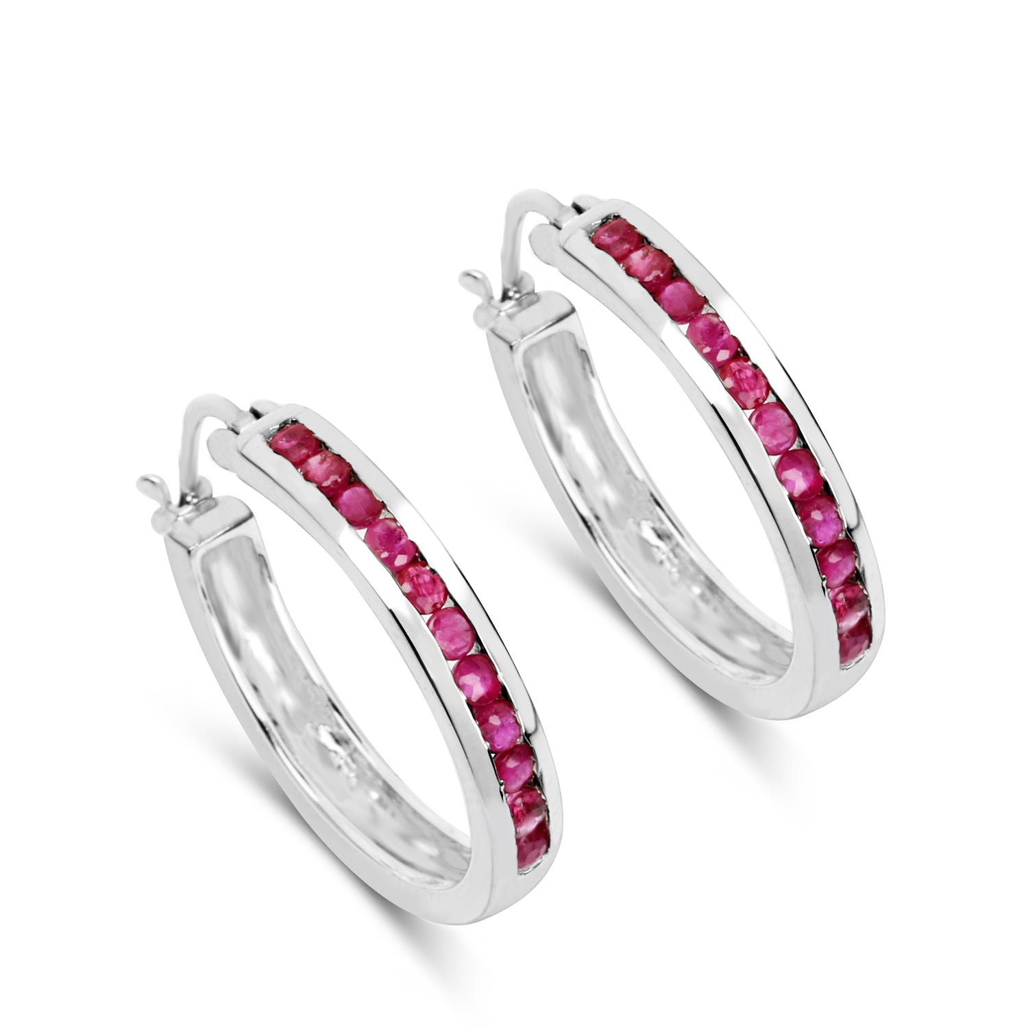 0.99 Carat Genuine Ruby .925 Sterling Silver Earrings  DestGlow