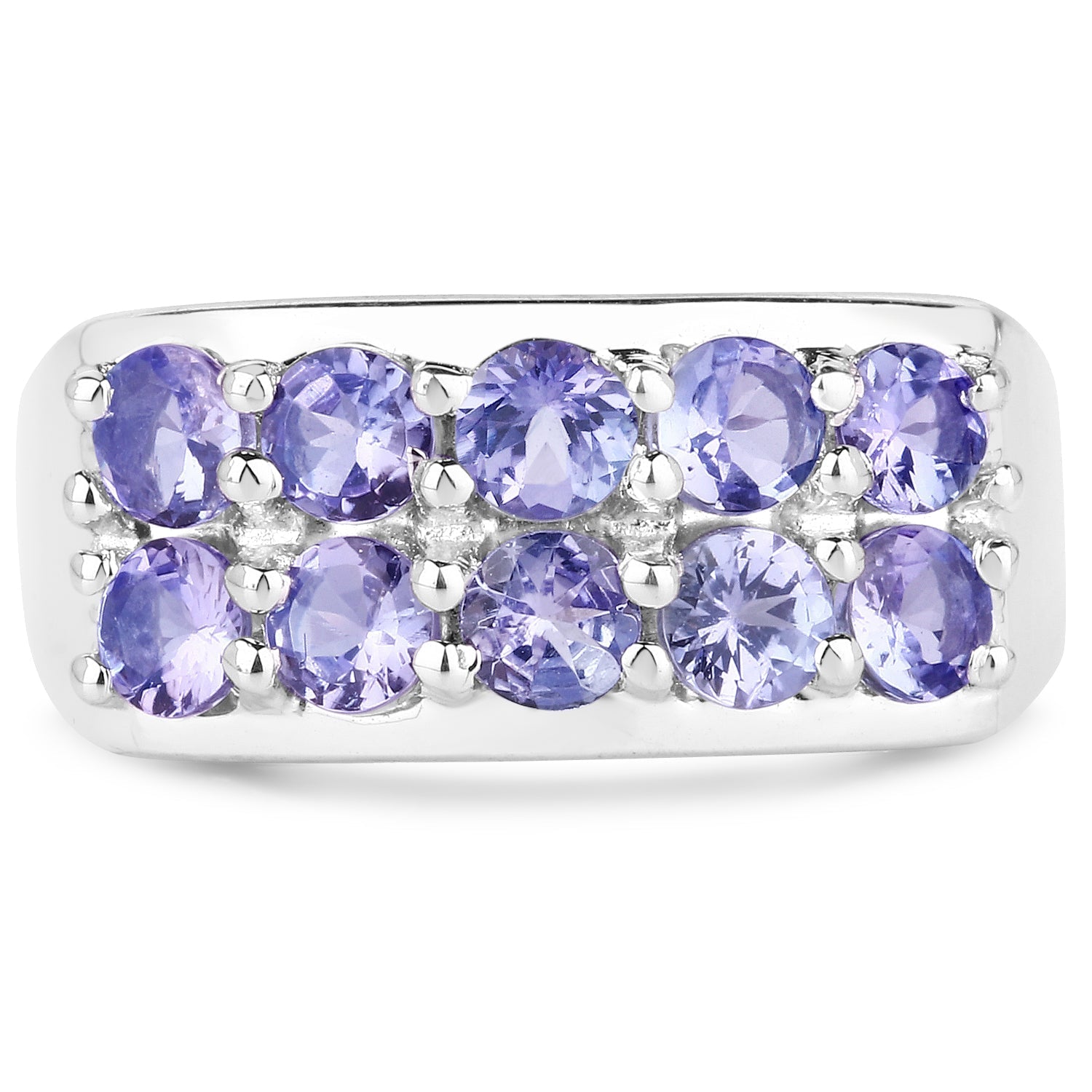1.90 Carat Genuine Tanzanite .925 Sterling Silver Ring  DestGlow