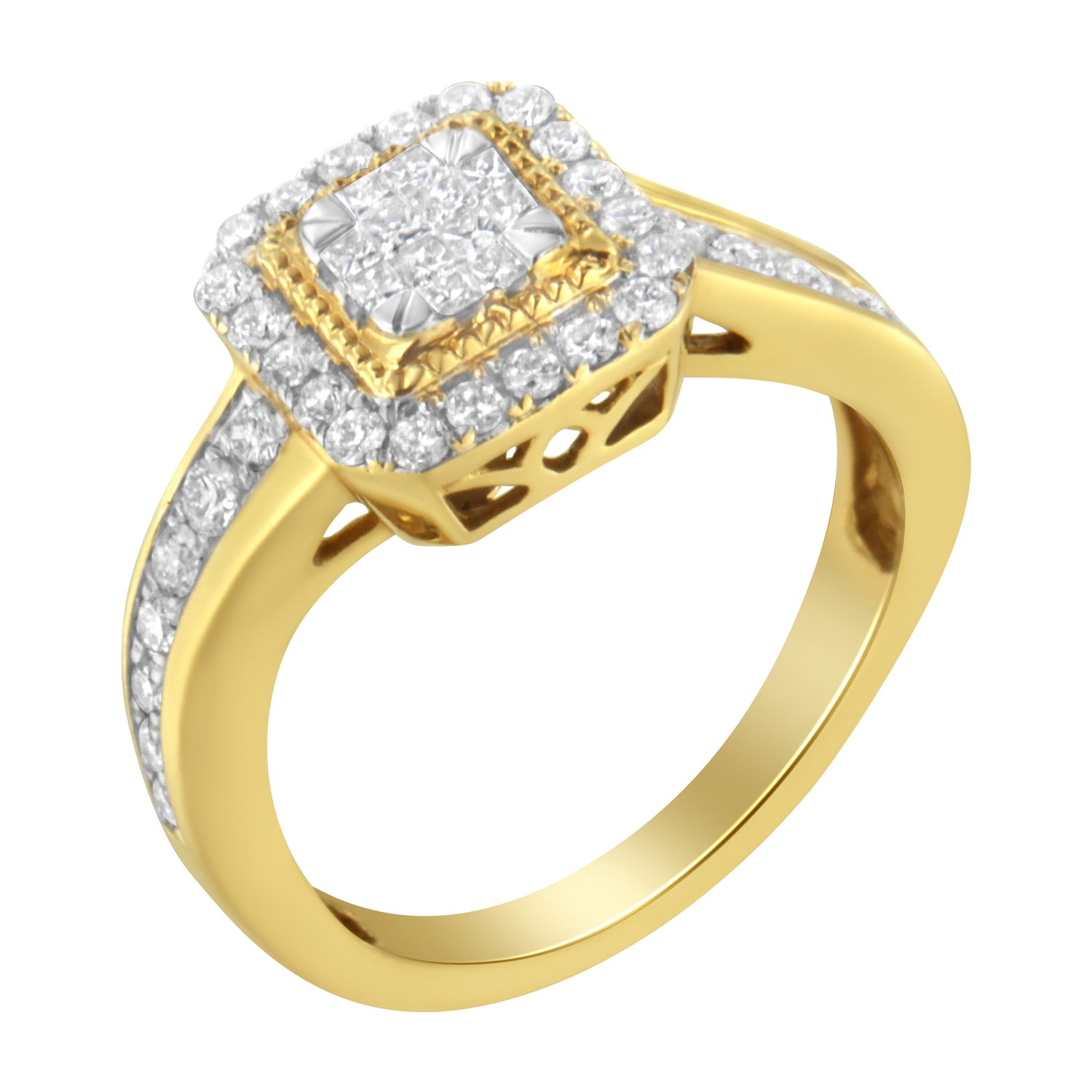10KT Yellow Gold Diamond Cocktail Ring (5/8 cttw, H-I Color, SI2-I1 Clarity) by Bids.com