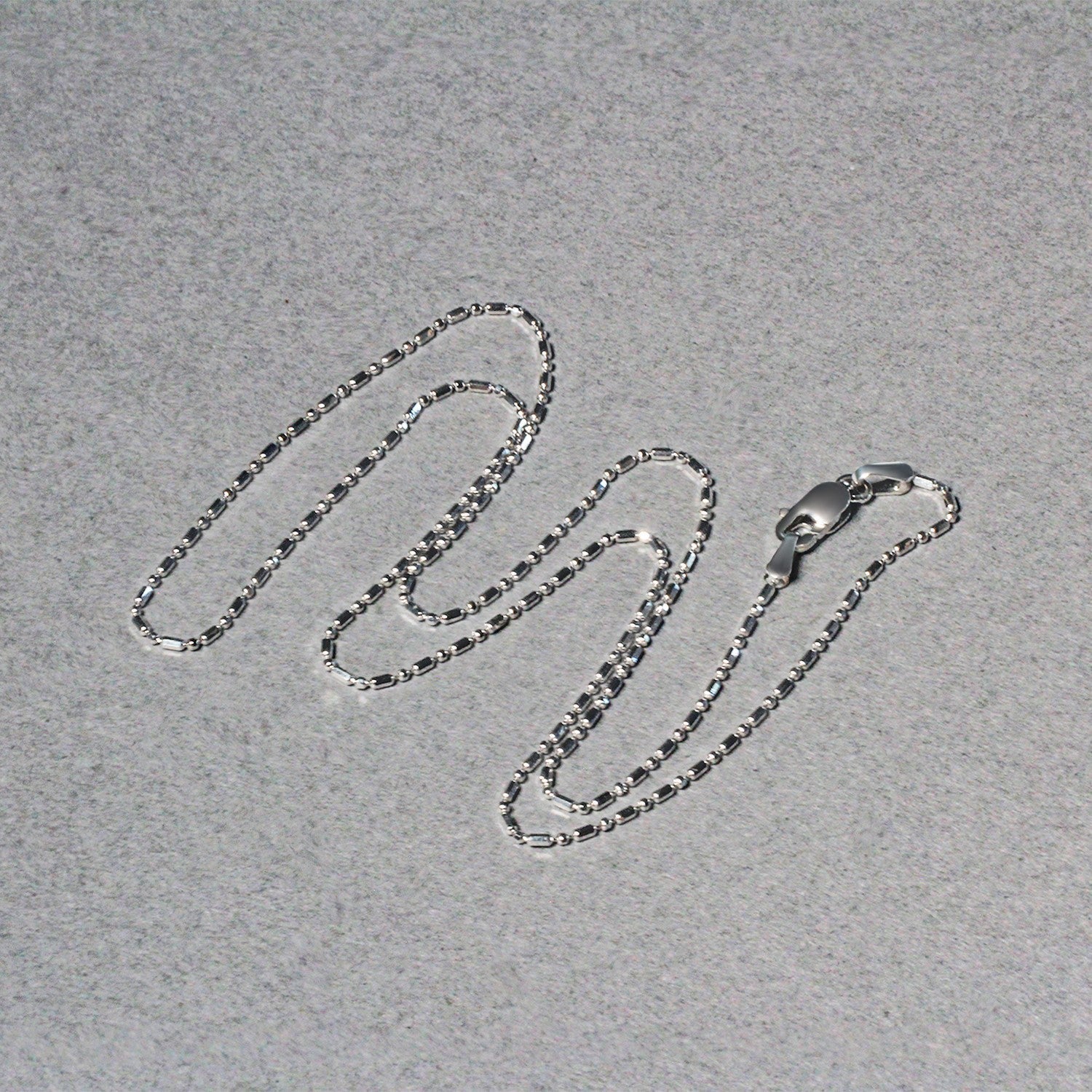 14k White Gold Diamond-Cut Bead Chain 1.0mm by Bids.com