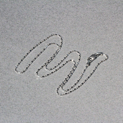 14k White Gold Diamond-Cut Bead Chain 1.0mm by Bids.com