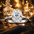 925 Sterling Silver 3.5 Carat Oval Zircon Ring with White Gold Plating for Women  DestGlow
