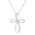 10K Yellow Gold Plated .925 Sterling Silver Diamond Accent Cross Ribbon 18" Pendant Necklace (I-J Color, I2-I3 Clarity) by Bids.com