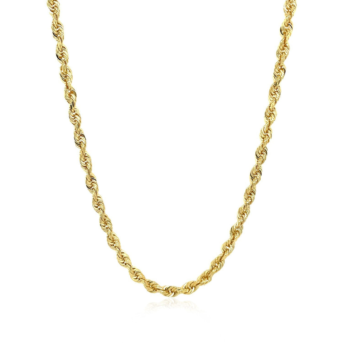 3.0mm 14k Yellow Gold Solid Diamond Cut Rope Chain by Bids.com