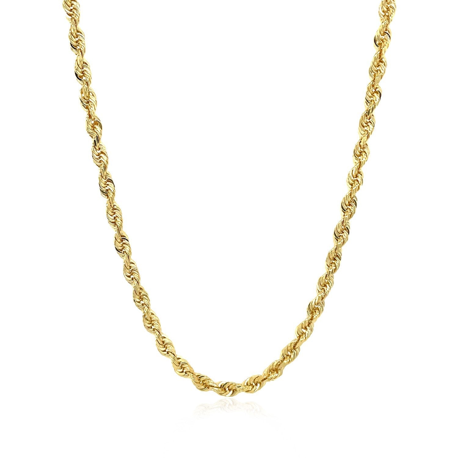 3.0mm 14k Yellow Gold Solid Diamond Cut Rope Chain by Bids.com