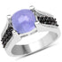 3.20 Carat Genuine Tanzanite and Black Spinel .925 Sterling Silver Ring by Bids.com