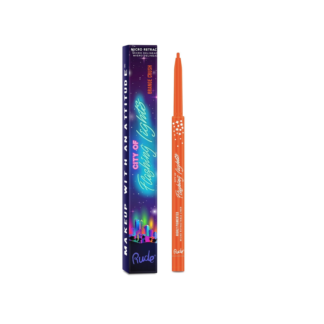 RUDE City of Flashing Lights Micro Retractable Liner - Orange Crush 