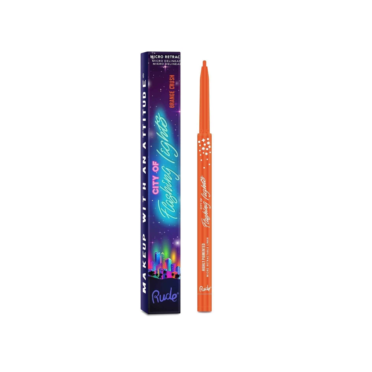RUDE City of Flashing Lights Micro Retractable Liner - Orange Crush