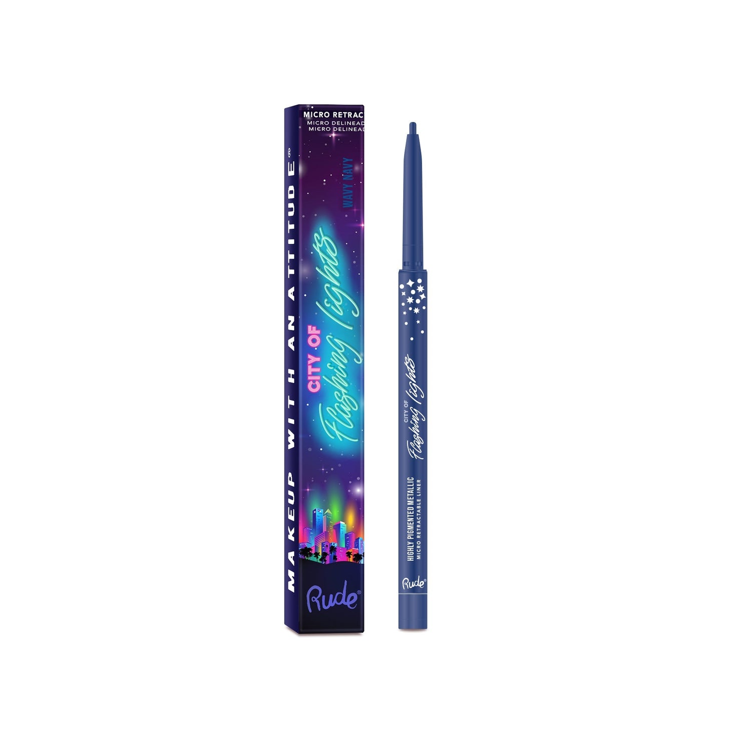 RUDE City of Flashing Lights Micro Retractable Liner by Avera Group