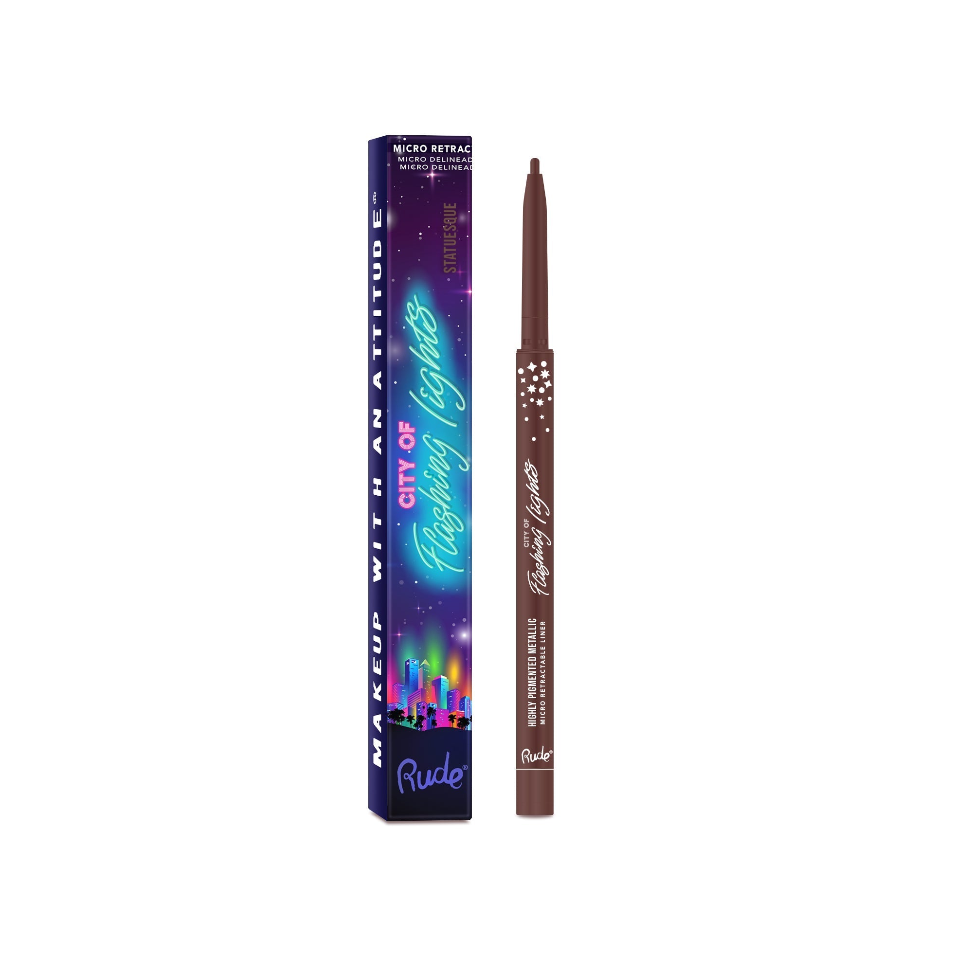 RUDE City of Flashing Lights Micro Retractable Liner - Statuesque by Avera Group