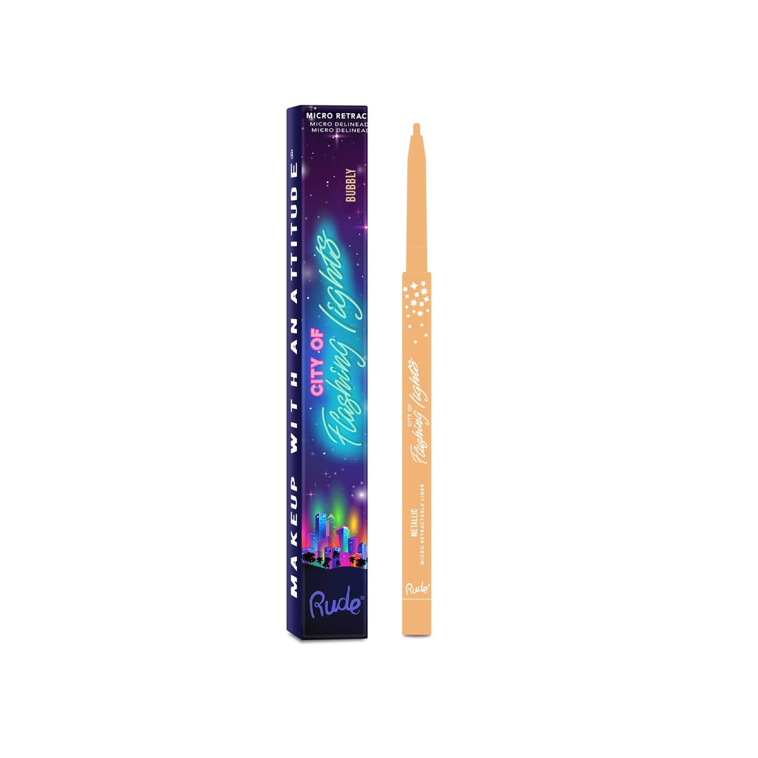 RUDE City of Flashing Lights Micro Retractable Liner - Bubbly 