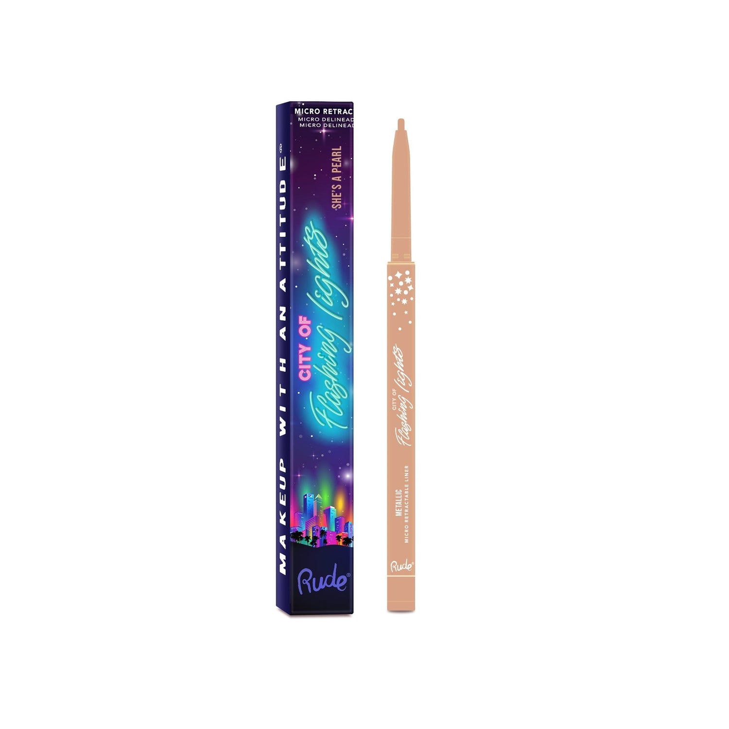 RUDE City of Flashing Lights Micro Retractable Liner - She&
