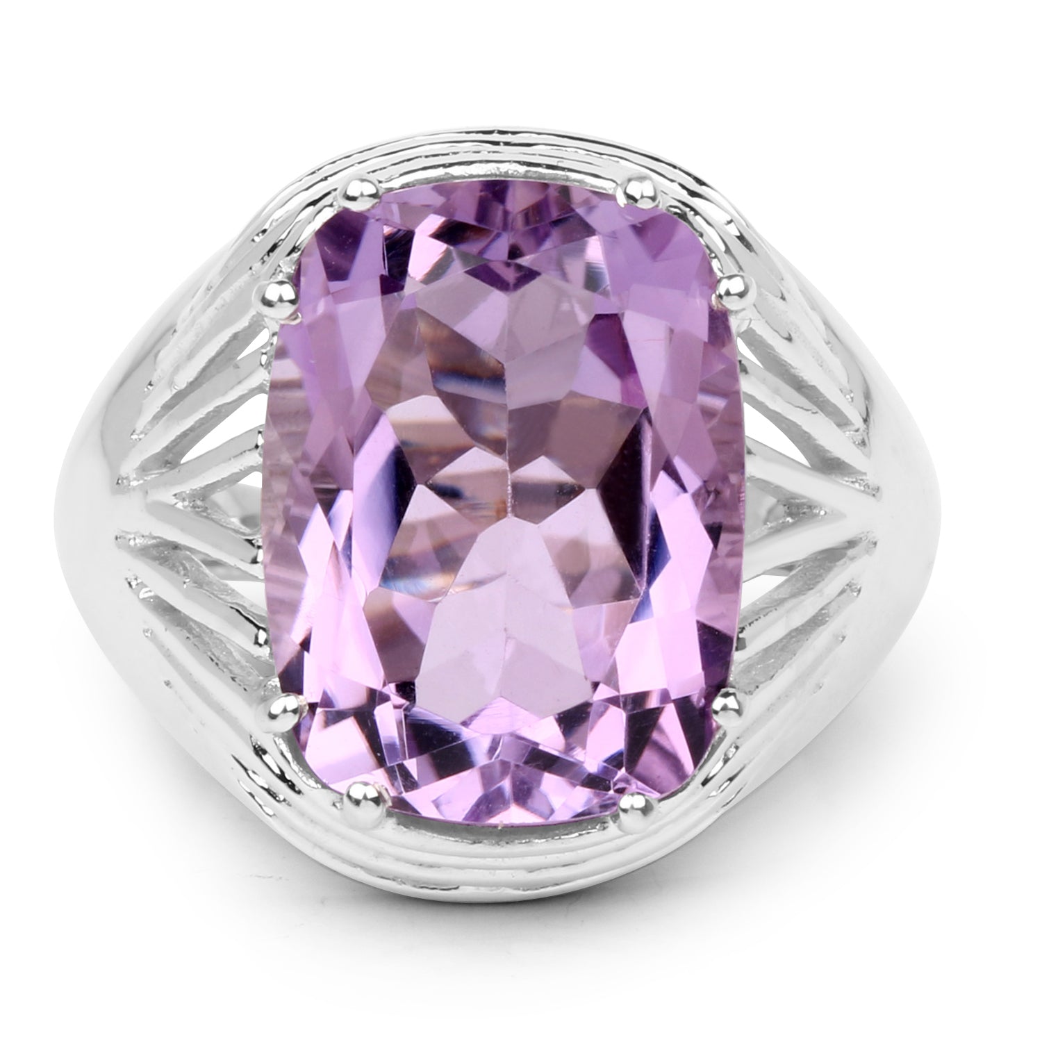 10.02 Carat Genuine Amethyst .925 Sterling Silver Ring by Bids.com