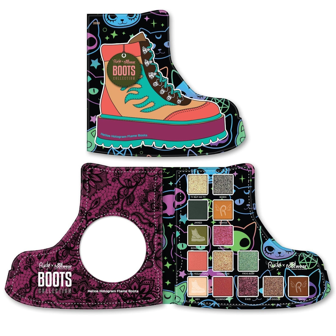 RUDE X KOI FOOTWEAR Boots Collection - Helios Hologram Flame Boots -  Helios Hologram Flame Boots 