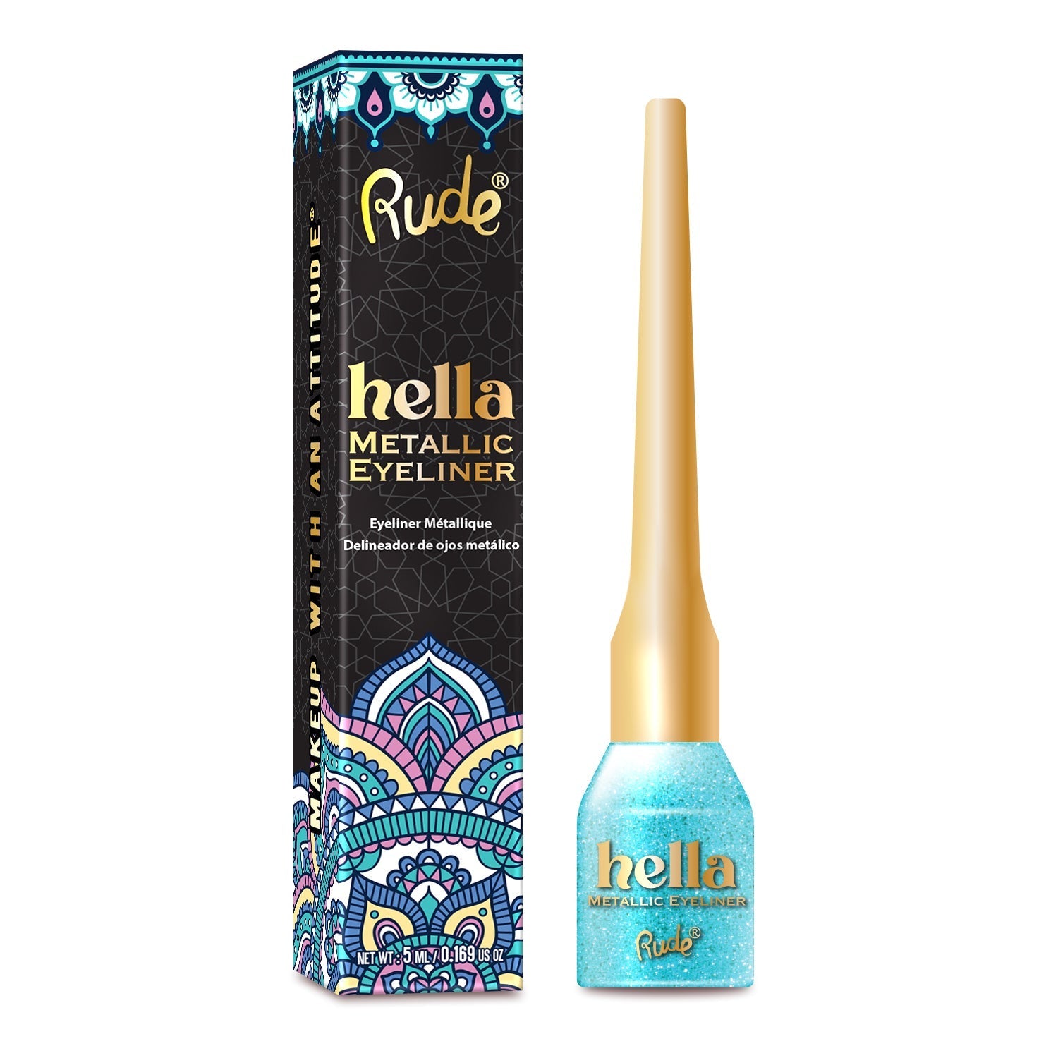 RUDE Hella Metallic Eyeliner - Aquamarine - DestGlow