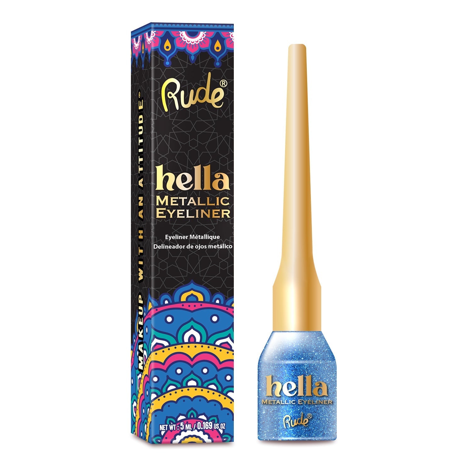 RUDE Hella Metallic Eyeliner - Sapphire - DestGlow