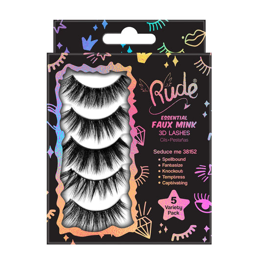 Rude Essential Faux Mink 3D Lashes 5 Multi-Pack - Seduce Me - DestGlow