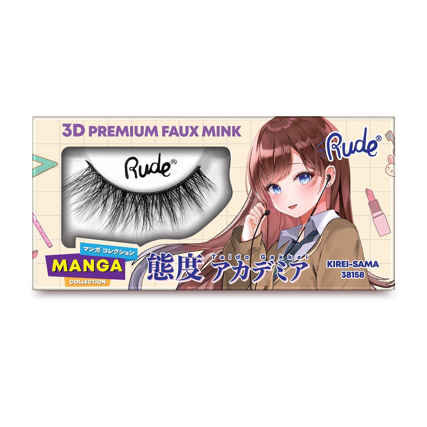 RUDE Manga 3D Faux Mink Lashes - Kirei-Sama - DestGlow