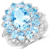 7.57 Carat Genuine Blue Topaz and White Topaz .925 Sterling Silver Ring by Bids.com