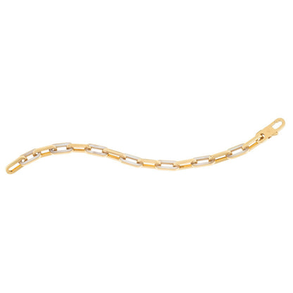 14k Yellow Gold MOP Paperclip Gem Link Bracelet (7.00 mm) by Bids.com