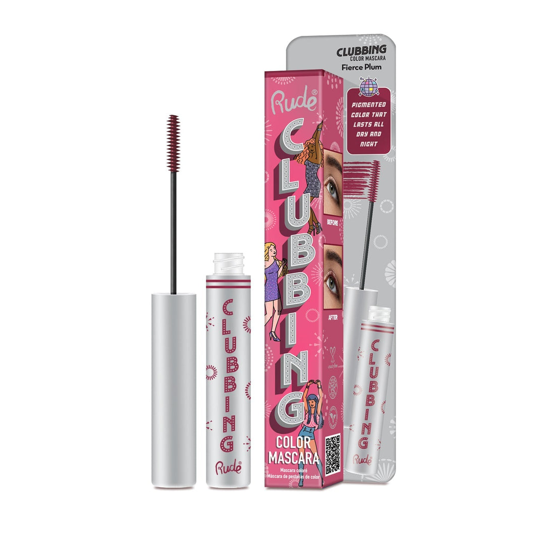 RUDE Clubbing Color Mascara - Fierce Plum 