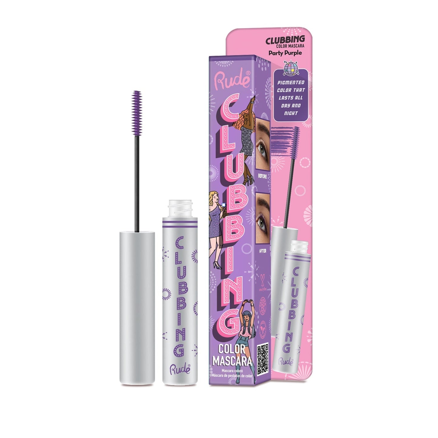 RUDE Clubbing Color Mascara - Party Purple - DestGlow