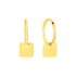 14k Yellow Gold Huggie Style Hoop Earrings with Square Drops by Bids.com