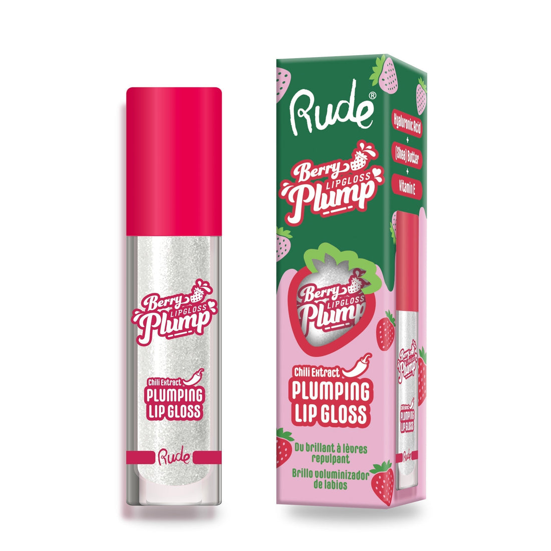 RUDE Berry Plump Plumping Lip Gloss - Pearl 