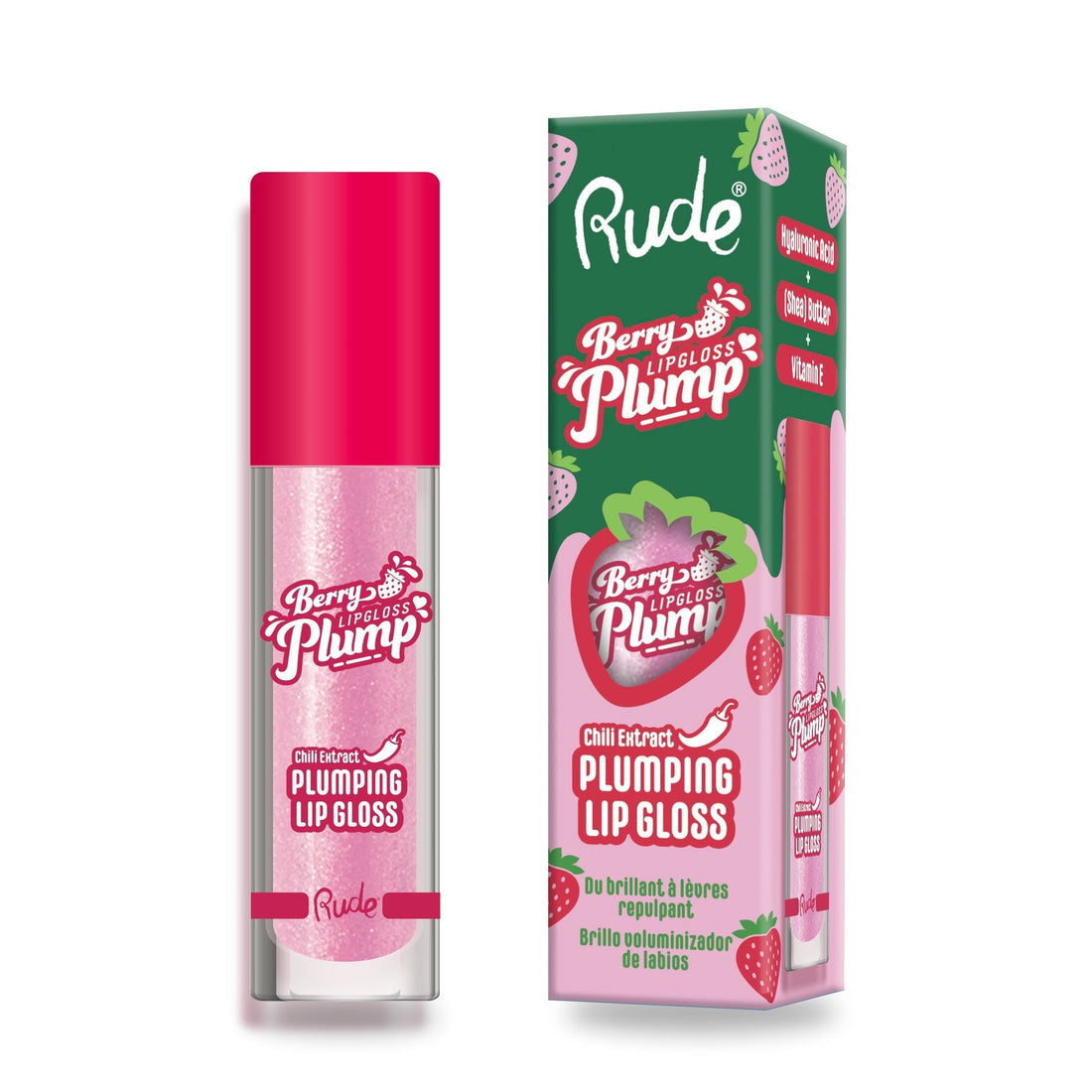 RUDE Berry Plump Plumping Lip Gloss - Pink Sugar 
