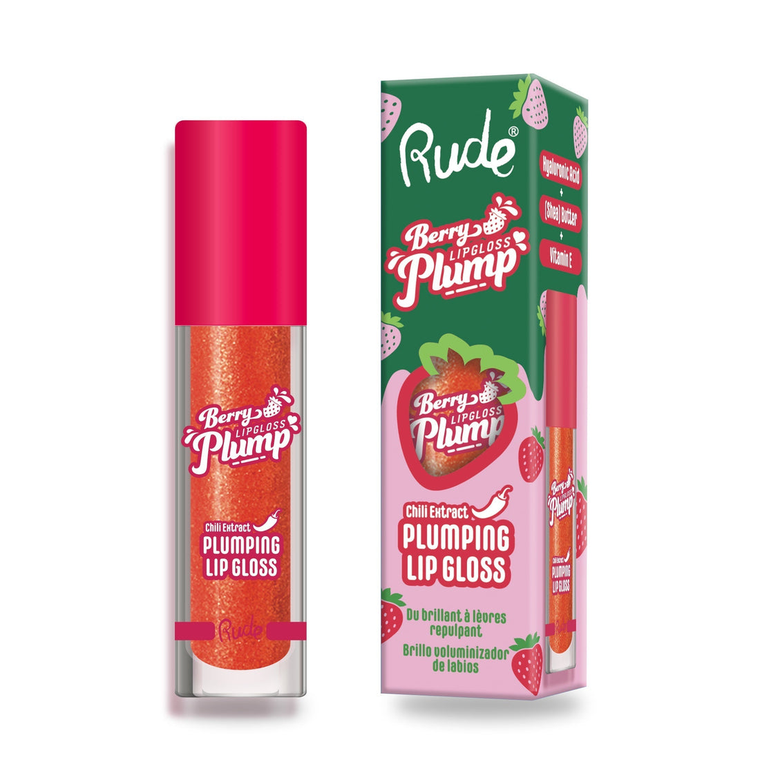 RUDE Berry Plump Plumping Lip Gloss - Cherry Bomb 