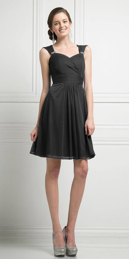 CLEARANCE - Cinderella Divine 3832 Chiffon Sweetheart Neckline Short Dress (Size S) by DiscountDressShop
