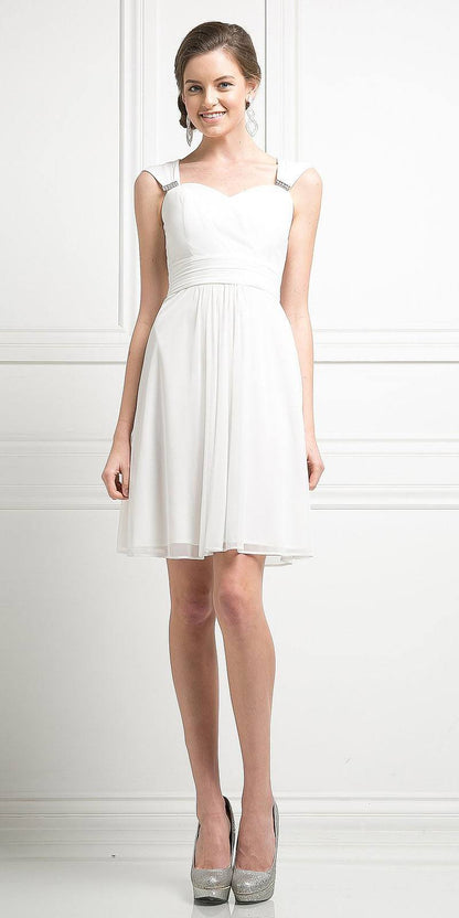 CLEARANCE - Cinderella Divine 3832 Chiffon Sweetheart Neckline Short Dress (Size S) by DiscountDressShop