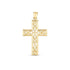14k Yellow Gold High Polish Vine Cross Pendant by Bids.com