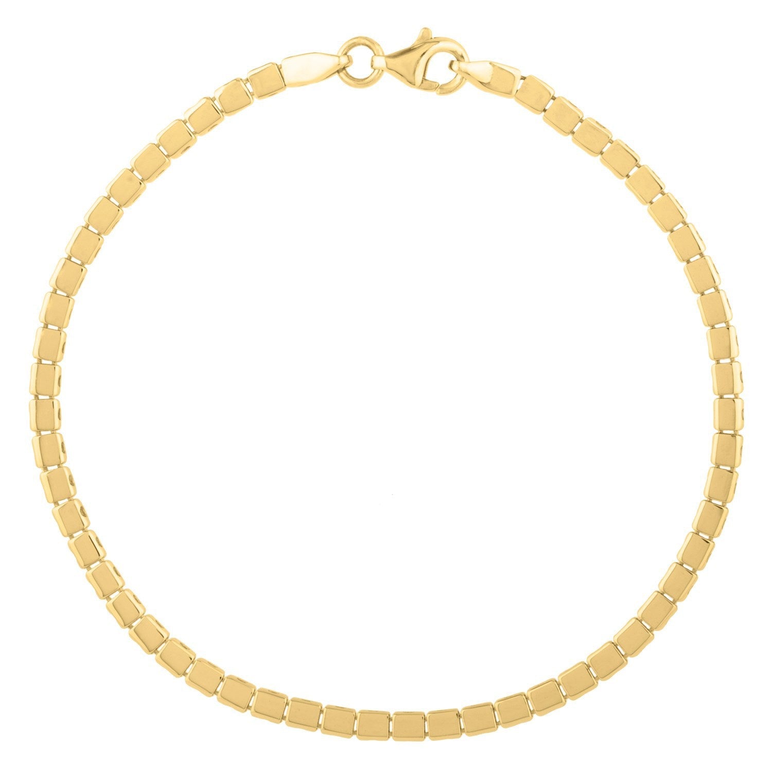 14k Yellow Gold 7 inch Mini Cube Bracelet (2.60 mm) by Bids.com